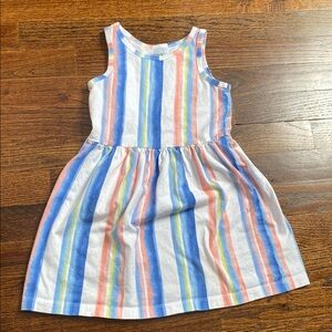 Carters toddler girl dress 4T watercolor stripe sleeveless summer multicolor